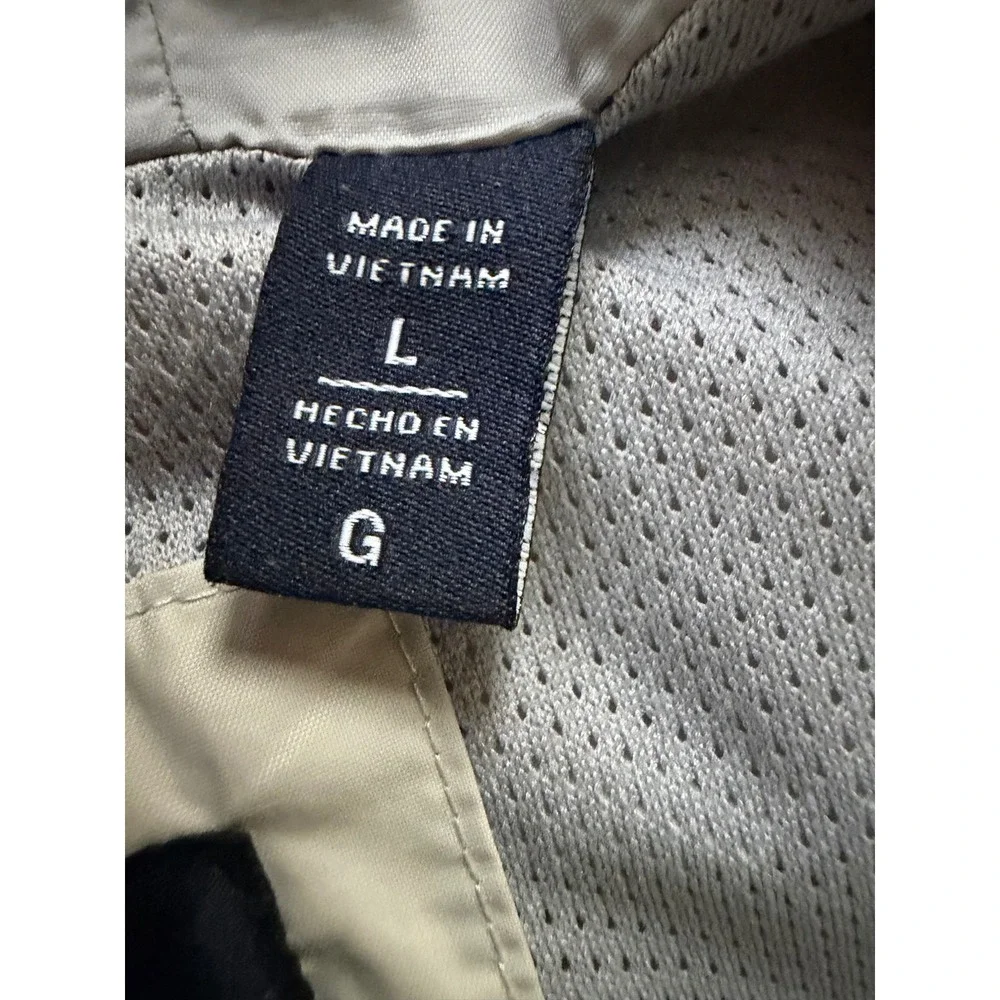 Tommy Hilfiger Mens Windbreaker Jacket Beige Water Resistant Hooded Sz L